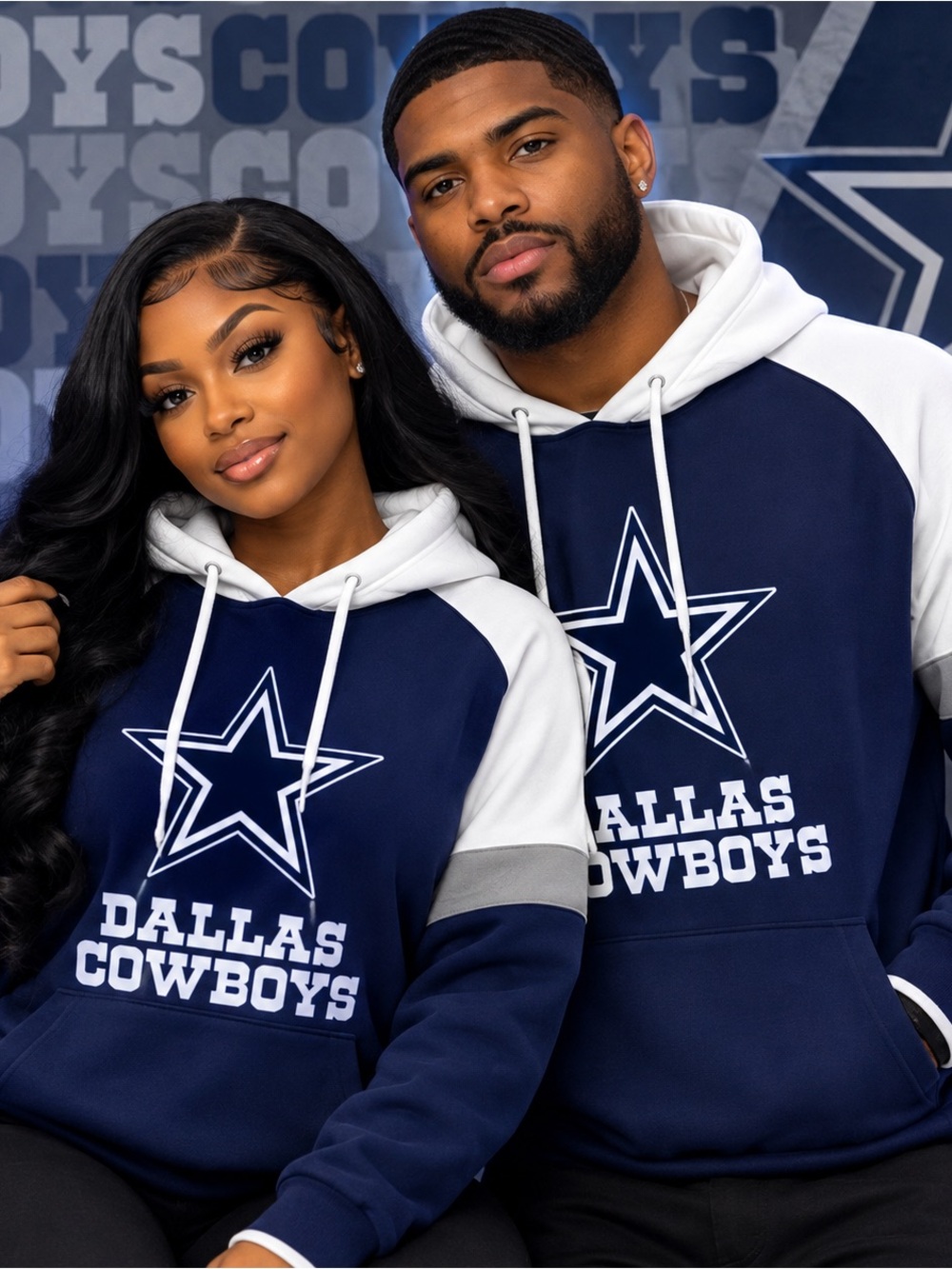 Dallas Cowboys Blue and White Hoodie